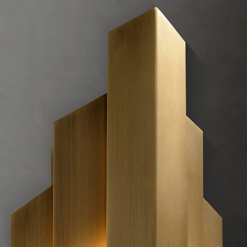 applique murale moderne en acier inoxydable doré pour escaliers