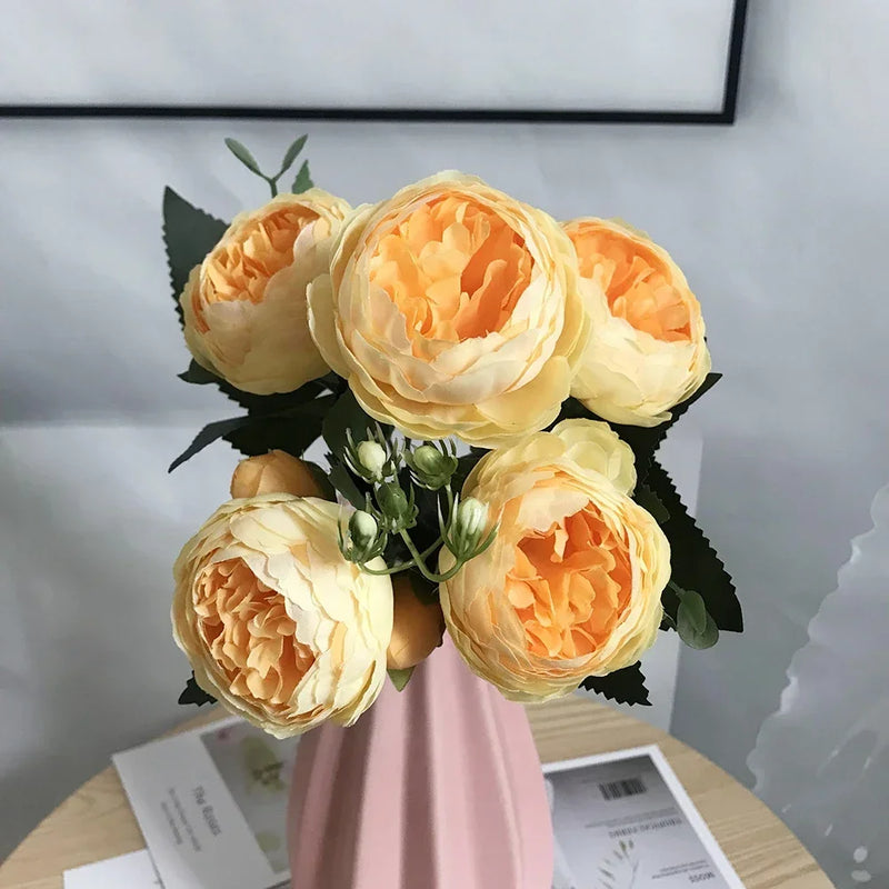 bouquet de pivoines artificielles pour décoration de mariage et maison