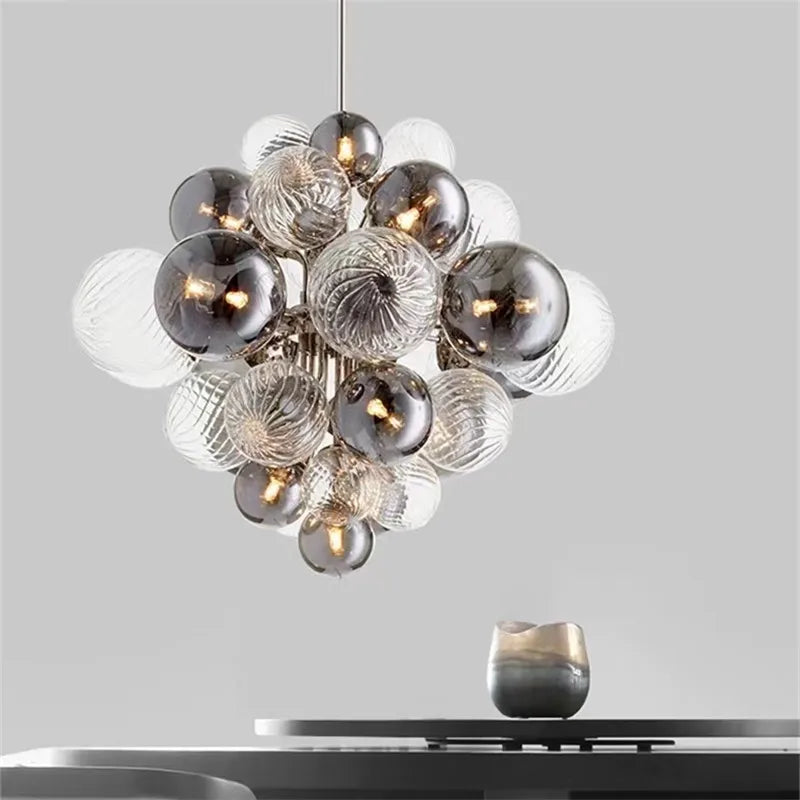 lustre à bulles nordique design créatif pour intérieur élégant