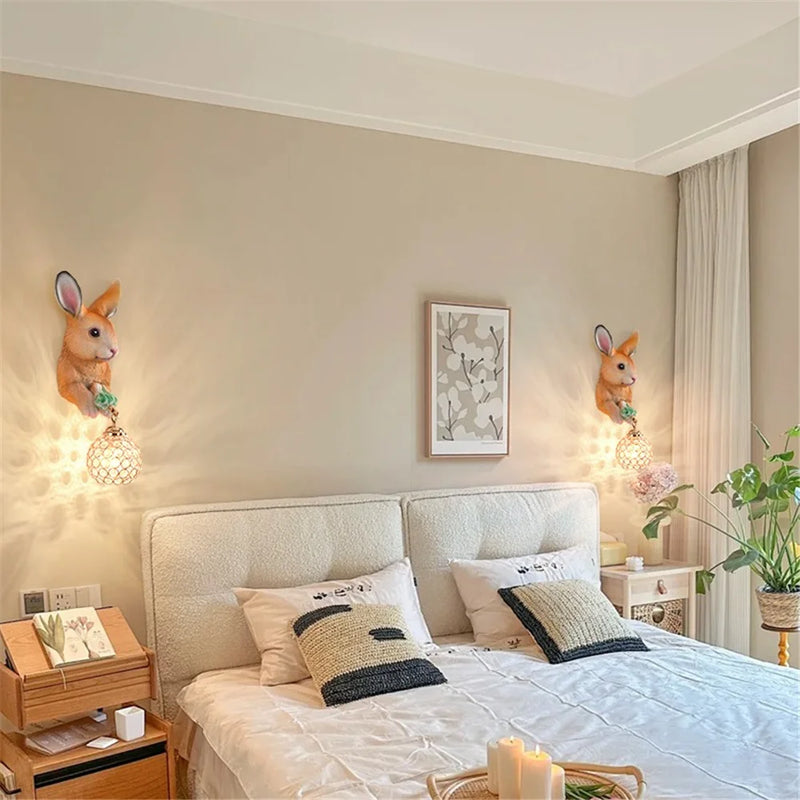 applique murale lapin en résine style pastoral créatif pour décoration maison