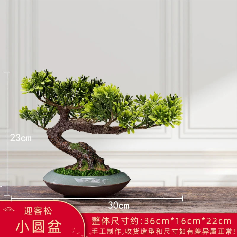 décoration intérieure faux arbre bonsaï style chinois pour un paysage apaisant