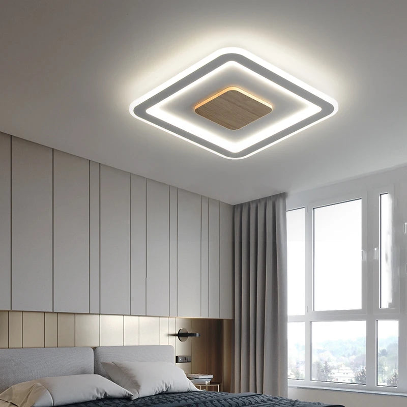 plafonnier led ultra-mince bois massif style nordique moderne 2022