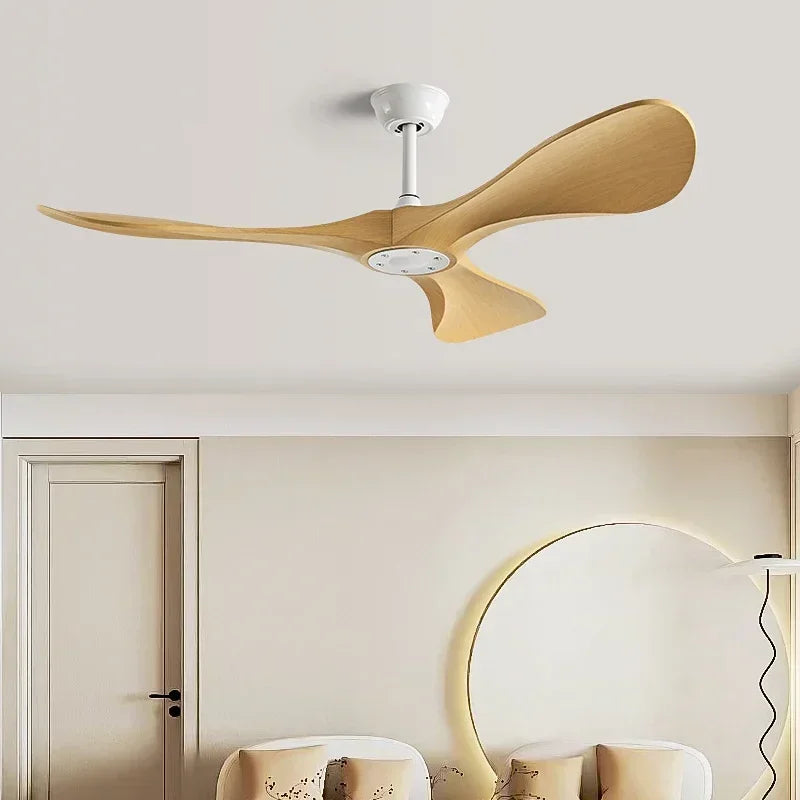 ventilateur de plafond moderne à trois pales avec lumière et télécommande