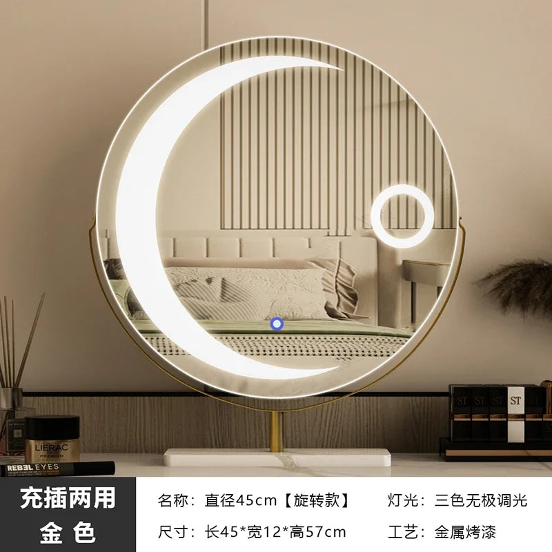 miroir led étoile moderne pour filles et cosmétiques luxe