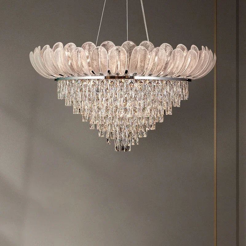 lustre en cristal de luxe pour décoration intérieure