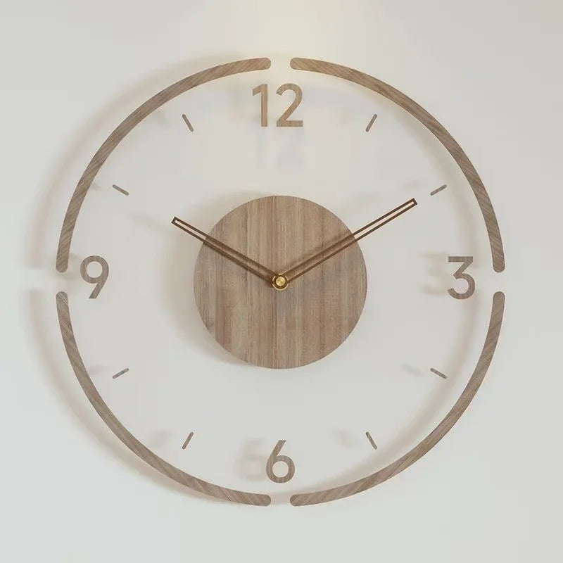 montre murale luxe en bois design moderne silencieuse quartz créative