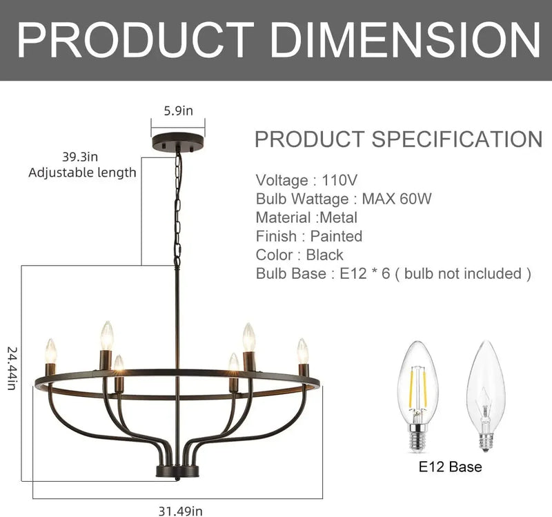 lustre rétro à led en fer pour décoration intérieure moderne