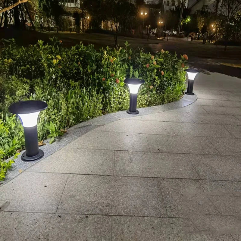 lampe de jardin ronde à led en acier inoxydable pour éclairage extérieur