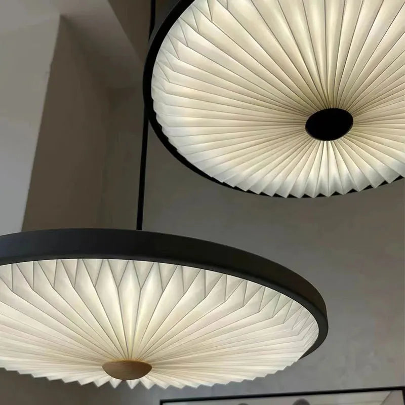 lustre moderne rond avec barre led plissée de haute qualité