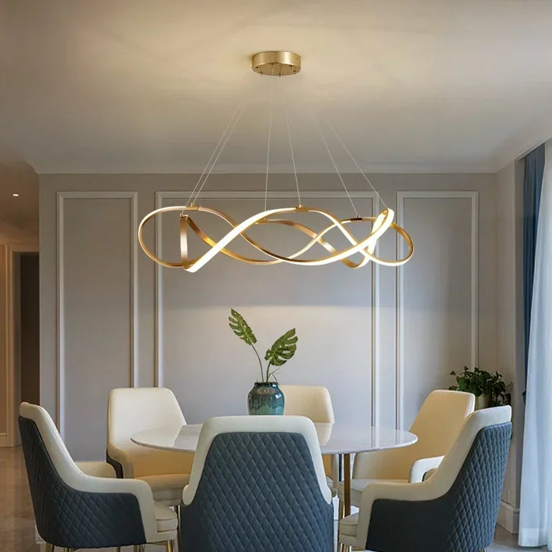 lustre moderne à leds pour décoration intérieure lumineuse