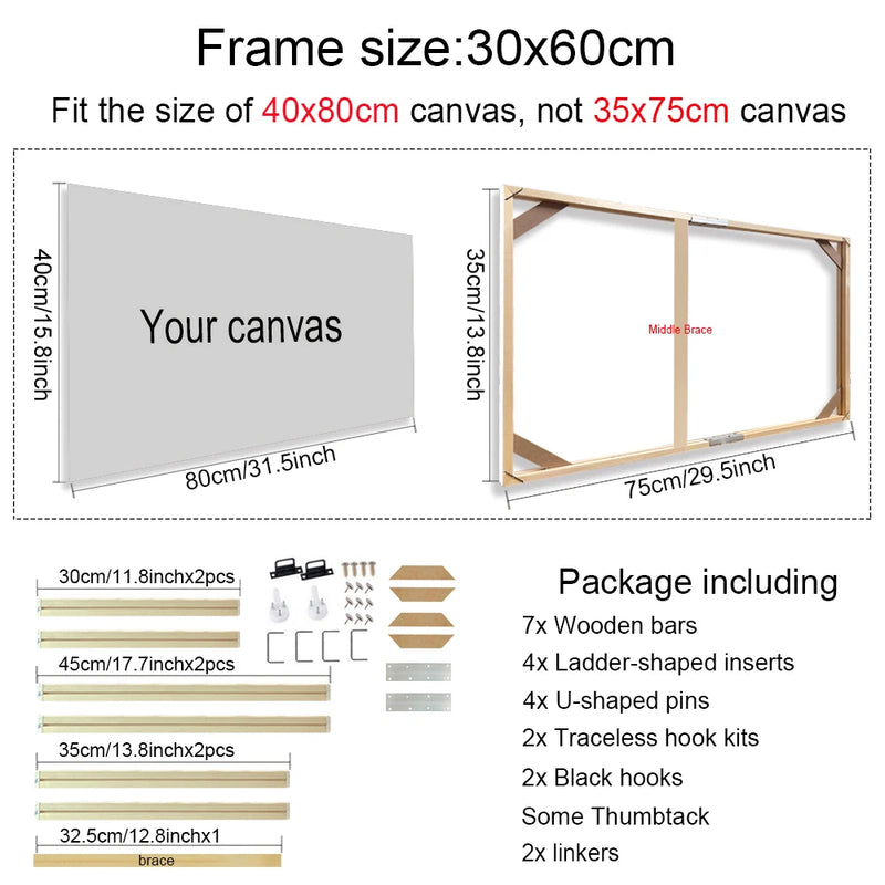 cadre mural en bois pour toiles et peintures décoratives