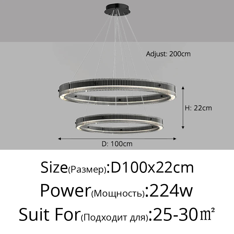 lustre minimaliste italien design nordique en verre haut de gamme