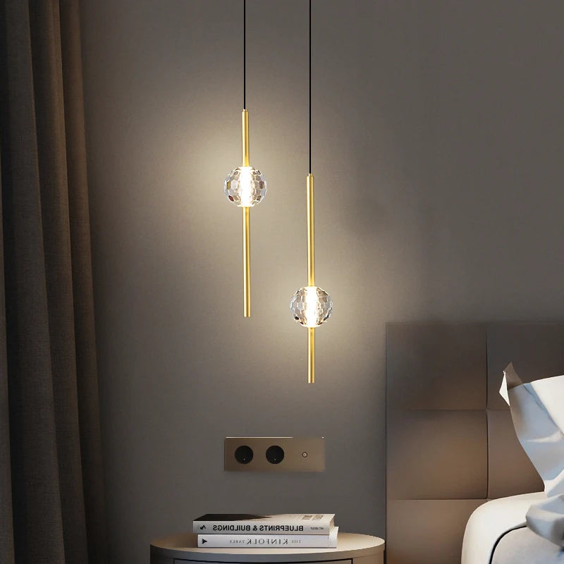 "lustre led minimaliste nordique en cuivre hauteur réglable"
