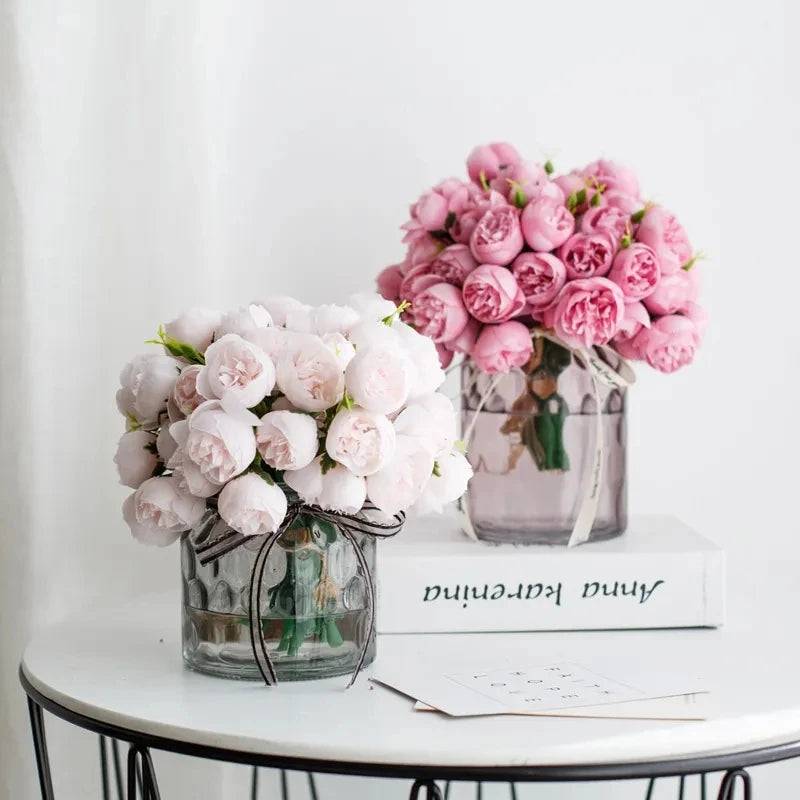 27 têtes de pivoines artificielles pour décorations de mariage et DIY