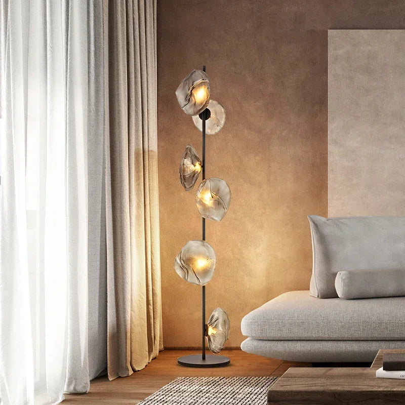 Scandinavia Glass Shade Led Floor Lamp Living Room Home Decor Corner Sofa Bedroom Bedside Standing Table Light