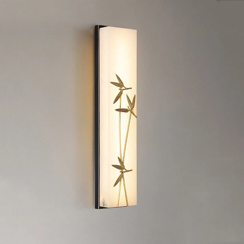 applique murale led en cuivre et marbre style bambou pour hôtel