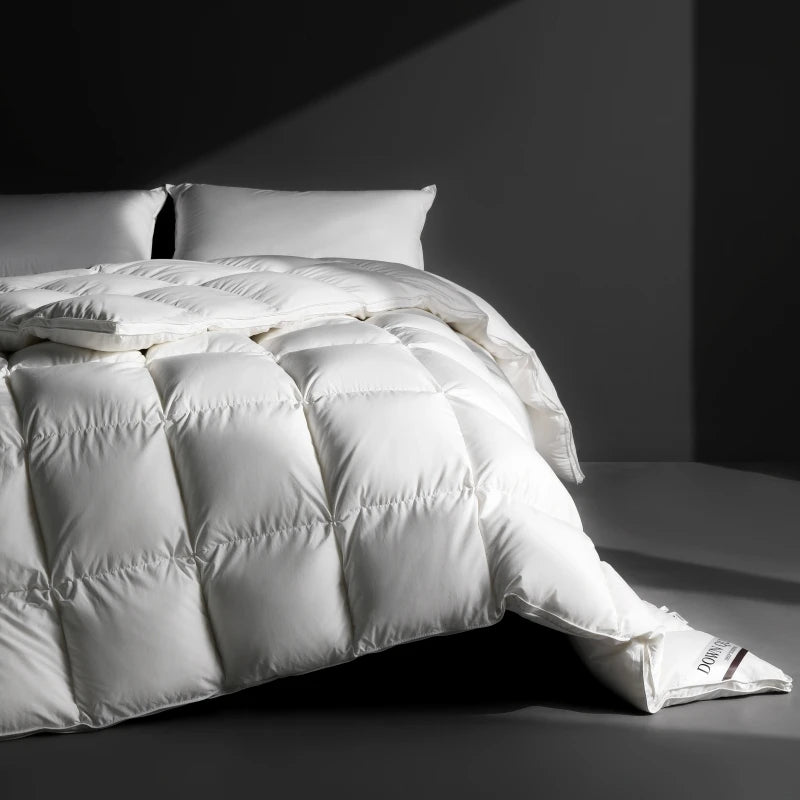 couvre-lit en plumes duvet d'oie en coton confortable pour toutes saisons