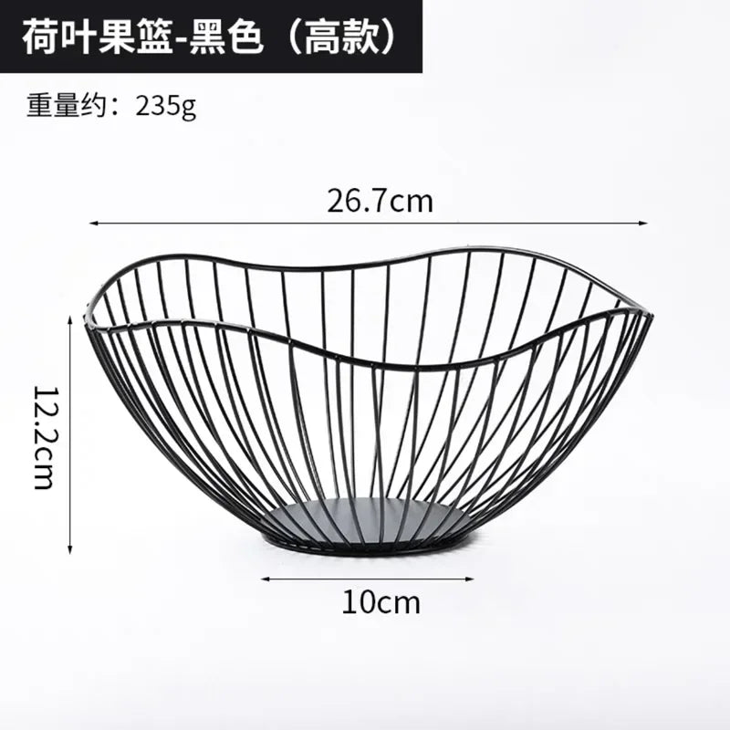 panier à fruits en fer moderne pour stockage et présentation