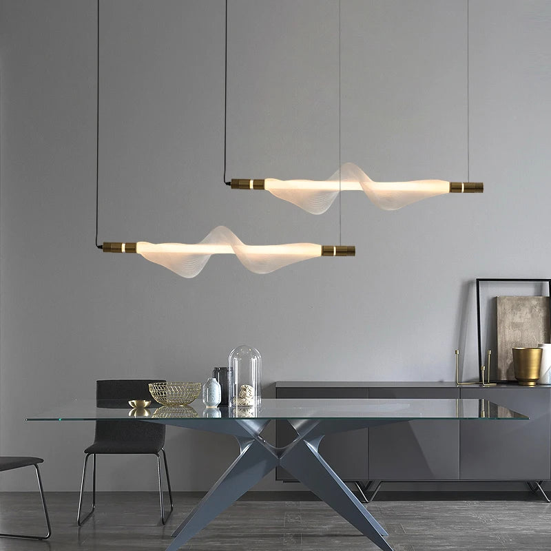 lustre artistique à led en acrylique design moderne éclairage suspendu