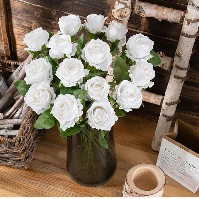 bouquet de fleurs artificielles en soie pour mariage et décoration