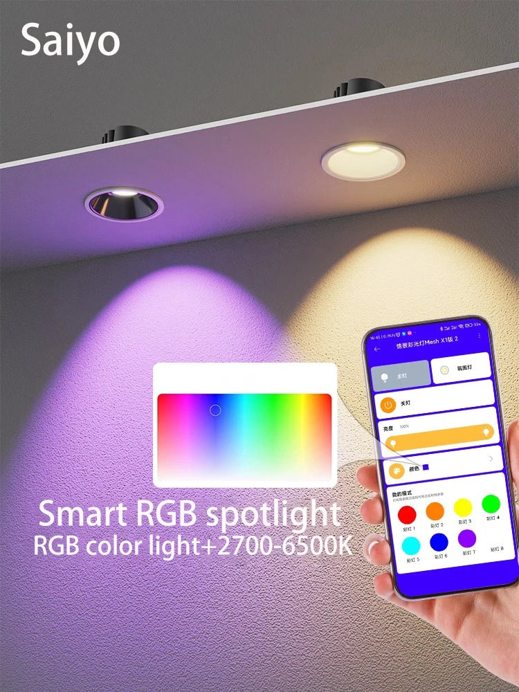 spot intelligent encastrable rond xiaomi mijia led rgb tuya zigbee