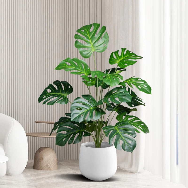 palmier artificiel 18 feuilles grandes plantes monstera décoratif pour intérieur