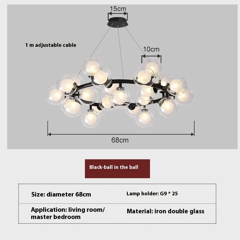 suspension en verre dépoli design nordique créatif et minimaliste