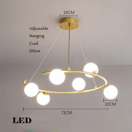 lustre créatif en fer et verre tendance pour décoration intérieure