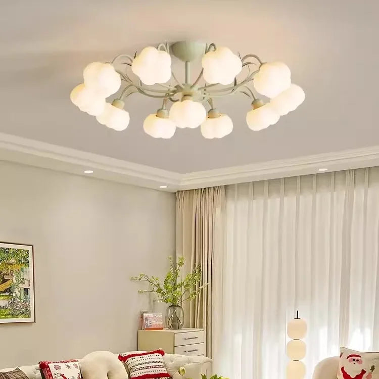 plafonnier moderne à LED avec couverture en coton décorative