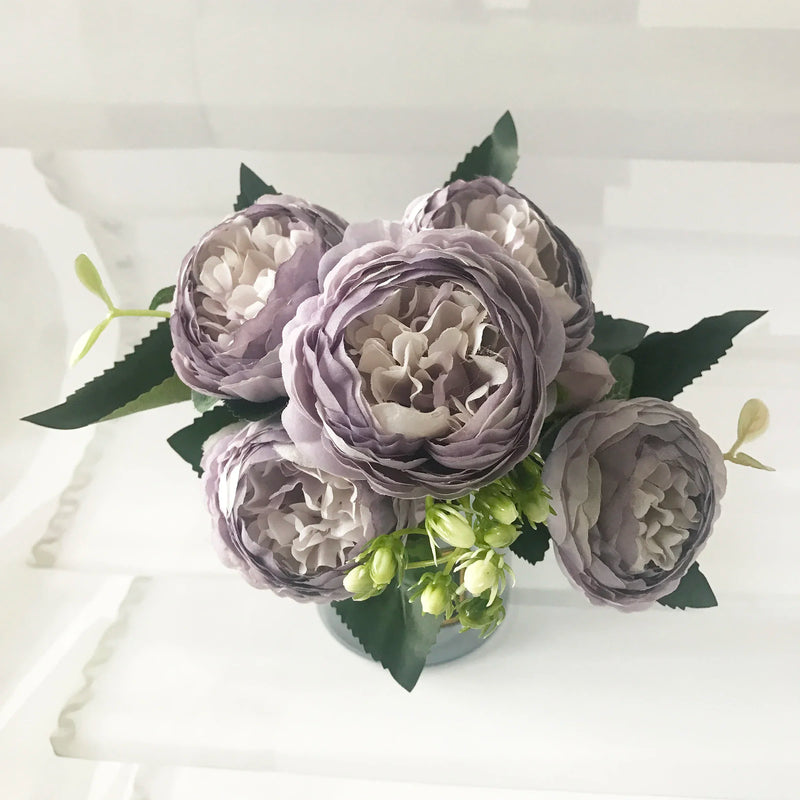 bouquet de pivoines artificielles pour décoration de mariage intérieur