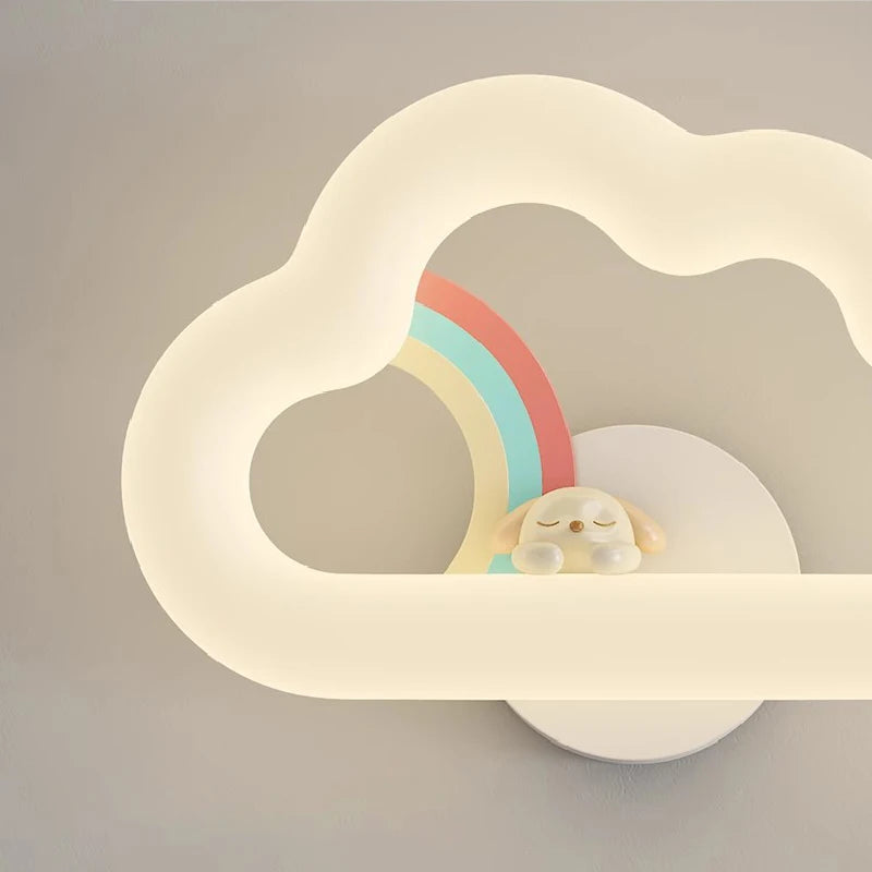 applique murale nuage arc-en-ciel à led pour chambre d'enfant