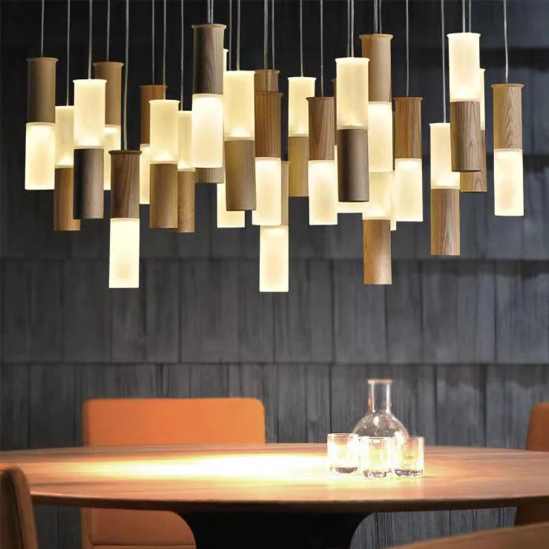 lustre en bois moderne pour éclairage intérieur design