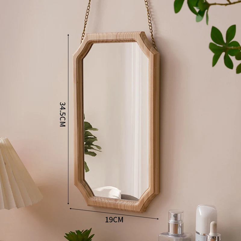 miroir vintage en bois massif pour maquillage étanche et antirouille