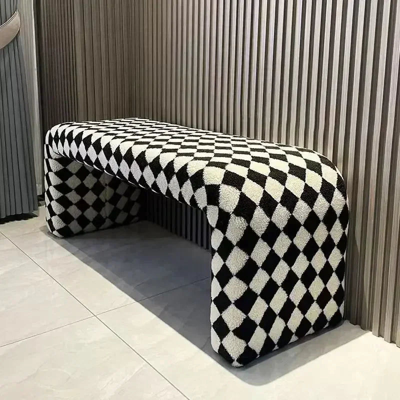 banc à langer nordique minimaliste meuble créatif en damier