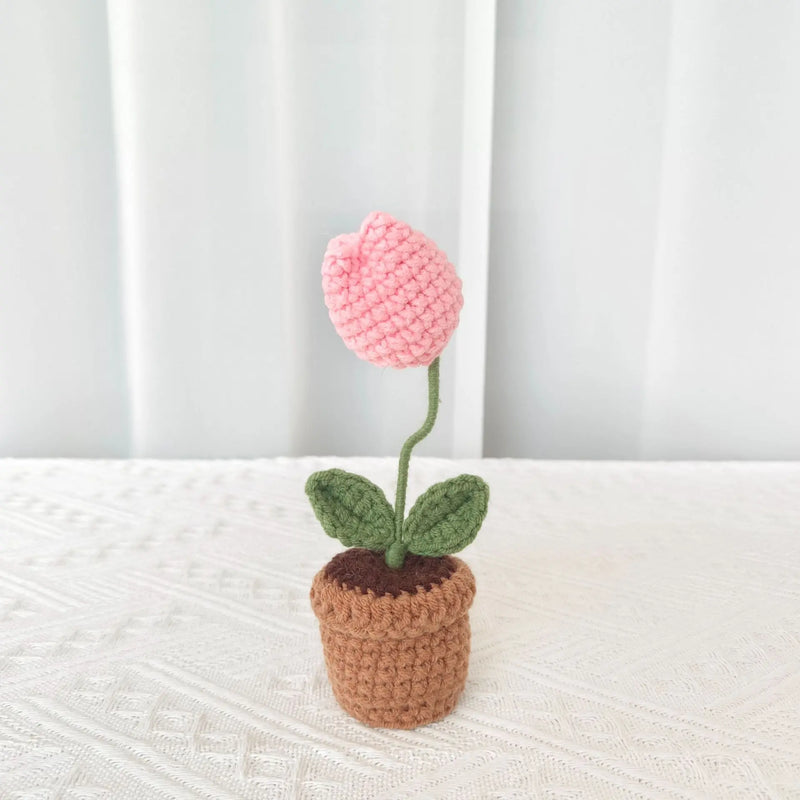 plante en pot tricotée à la main pour cadeau décoratif de saint valentin