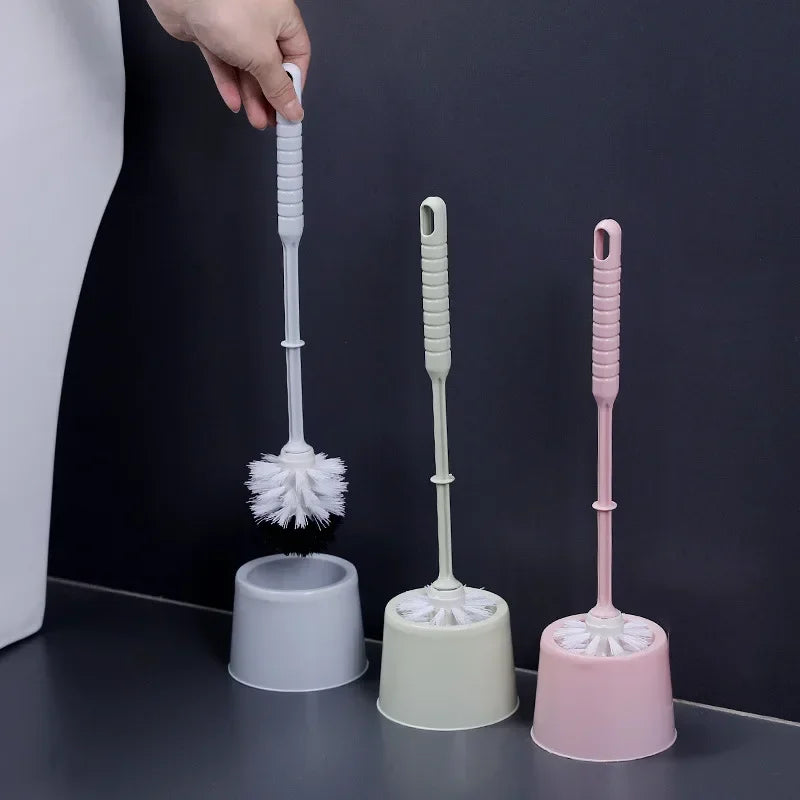 brosse de toilette avec support et poils souples pour nettoyage rapide