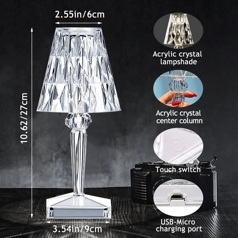 Lampe de Table Led en diamant