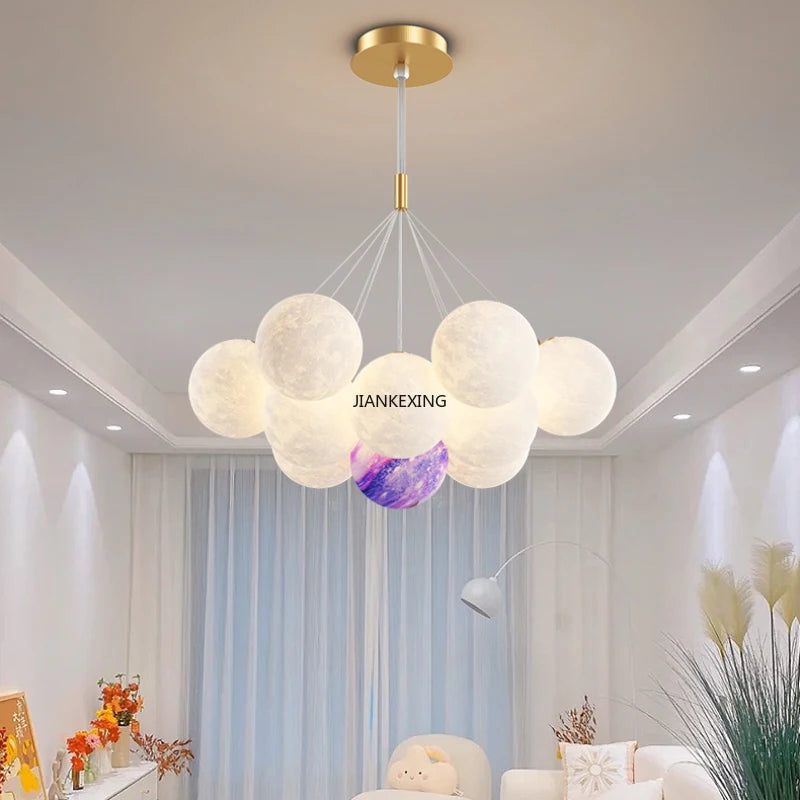 lustre moderne led boule à bulles suspension luminaire décor