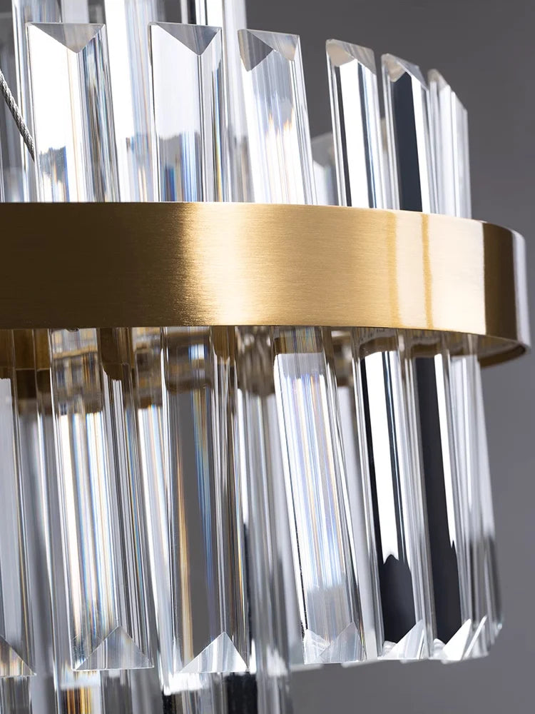 lustre en cristal de luxe pour décoration intérieure élégante