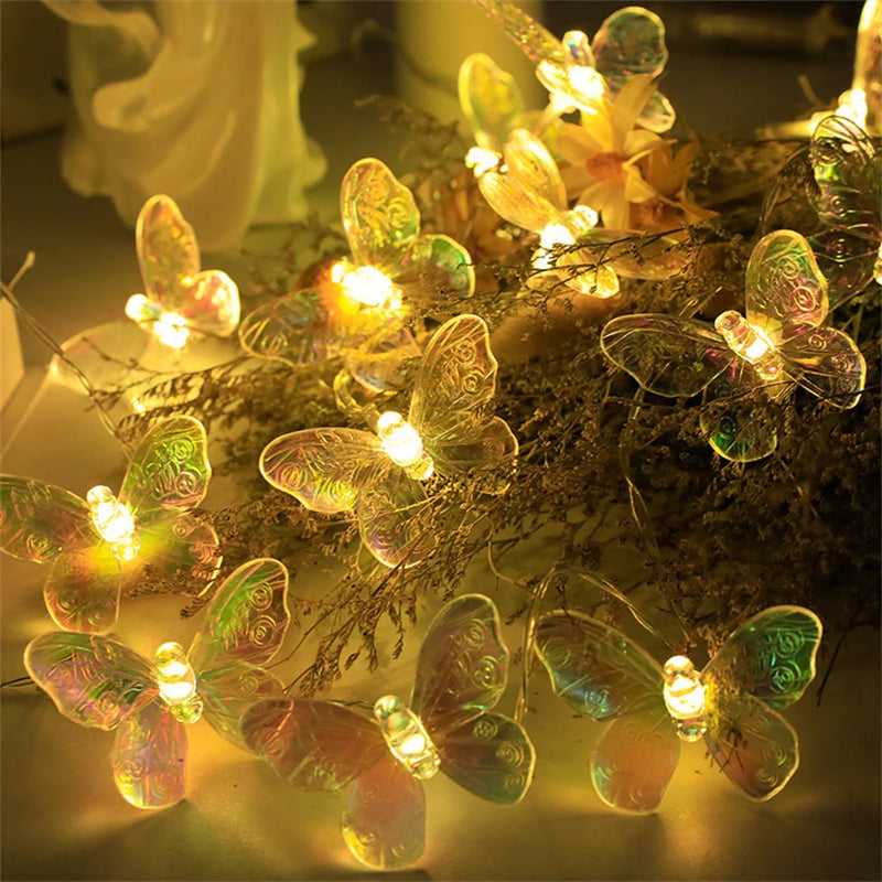 guirlande lumineuse papillon à led pour décoration festive