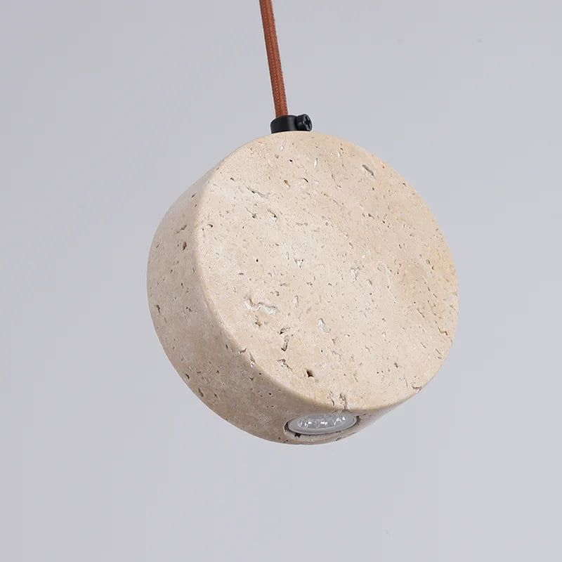 suspension vintage en pierre naturelle avec abat-jour cloche