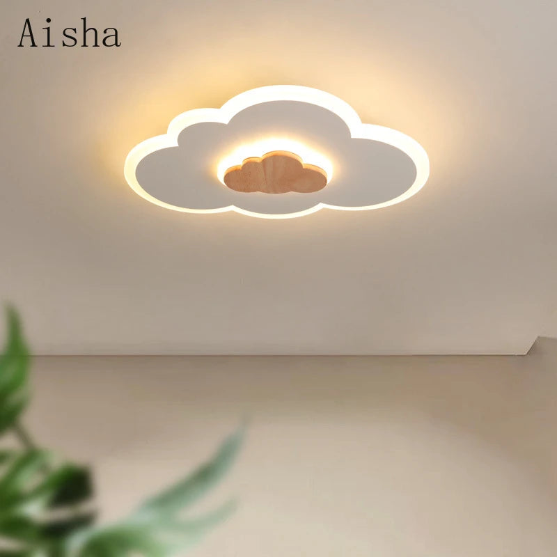 plafonnier led nuage design nordique pour chambre enfant