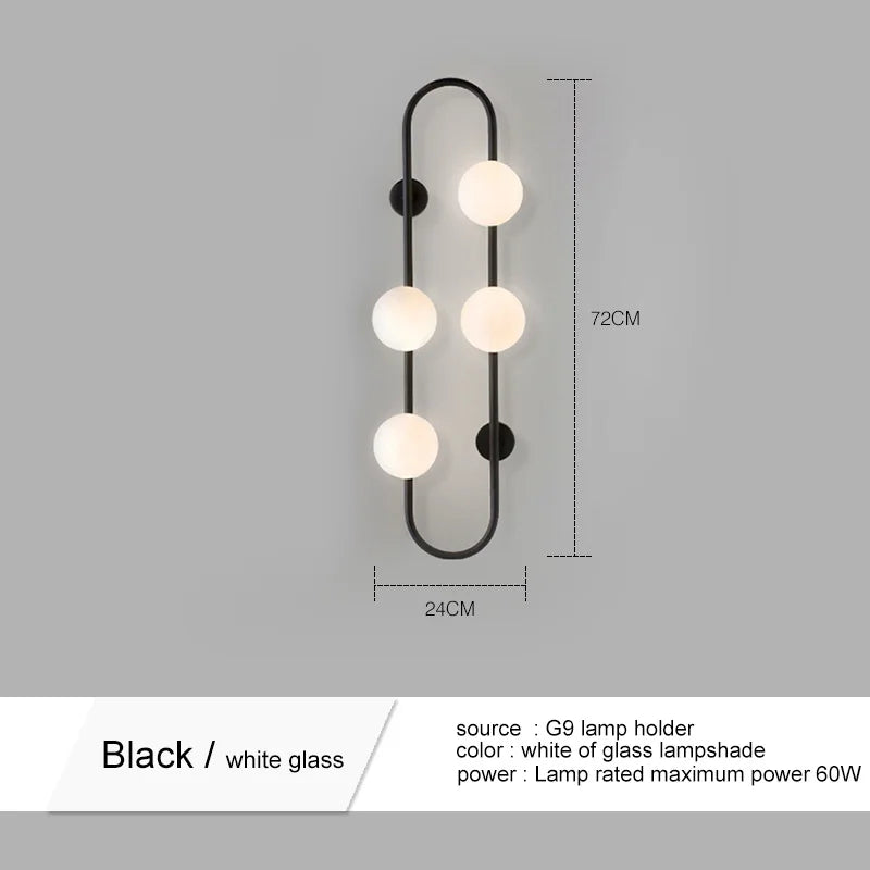 applique murale moderne en verre blanc pour décoration intérieure