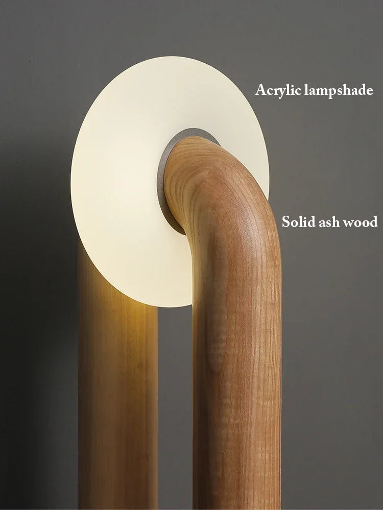 lampe de chevet rétro japonaise en bois design artistique tactile et variable