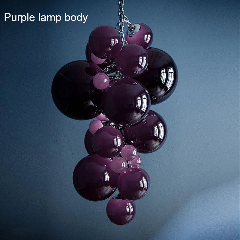 suspension en verre design italien style raisin lumineux