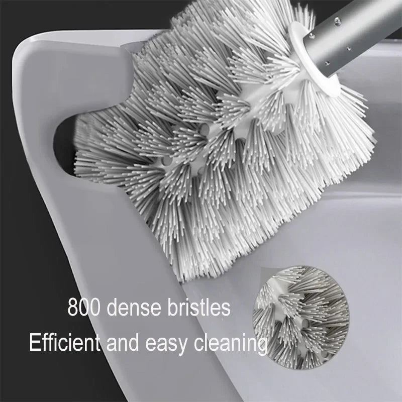 brosse de toilette murale en aluminium sans perforation sans angle mort