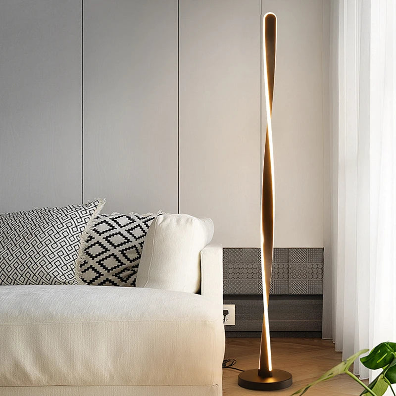 lampadaire moderne en aluminium avec intensité variable pour décoration intérieure