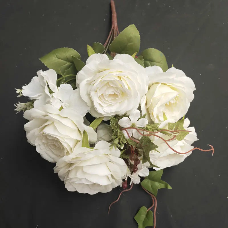 bouquet de roses en soie pour décoration de mariage et jardin