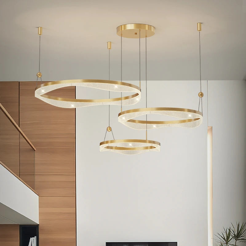 lustre moderne à led pour décoration intérieure élégante et contemporaine