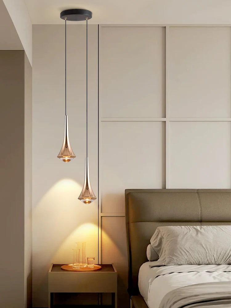 Bedroom bedside chandelier modern simple can lift creative light luxury main bed headlamp small chandelier restaurant chandelier